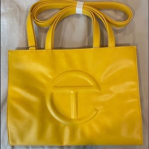 Telfar medium yellow shopping tote bag NWT